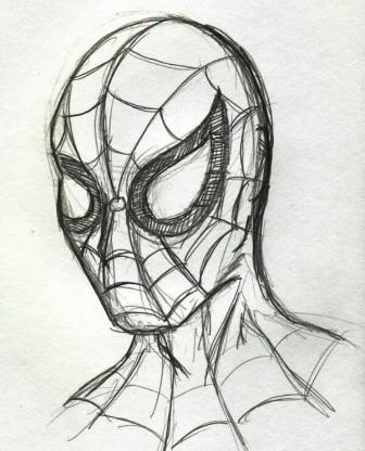 Spider man face sketch