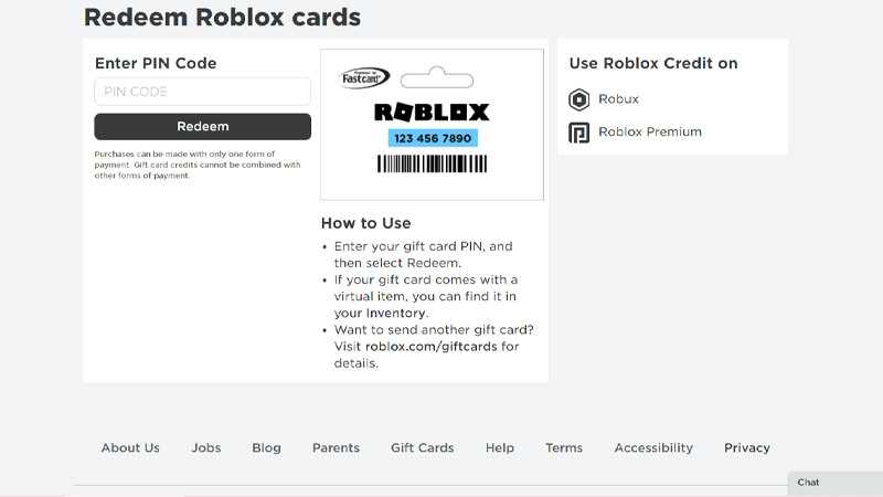 free roblox card codes