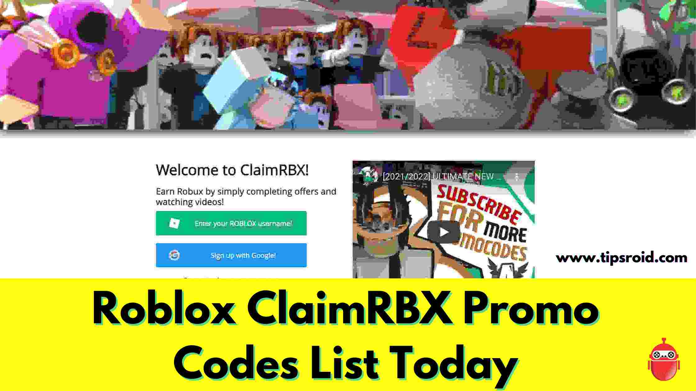 Roblox ClaimRBX Promo Codes