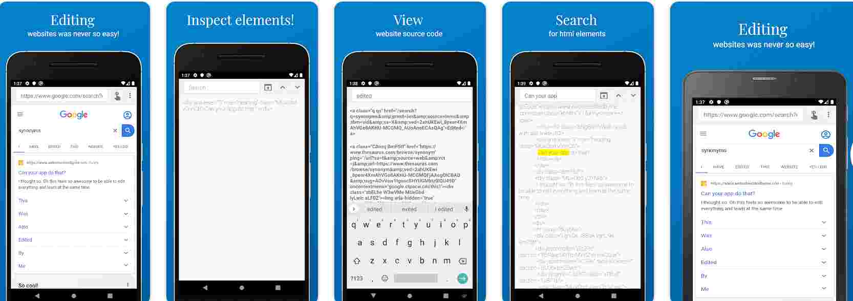 inspect elements on android